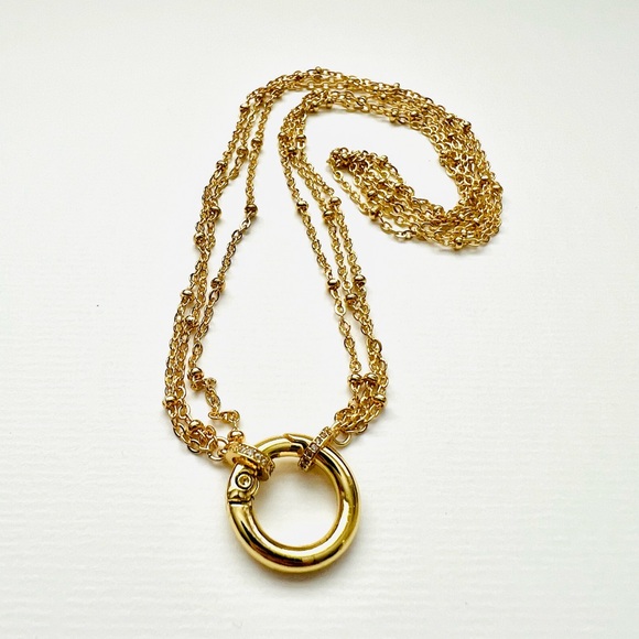 1x triple stainless steel chain with round carabiner 18” - Picture 5 of 16